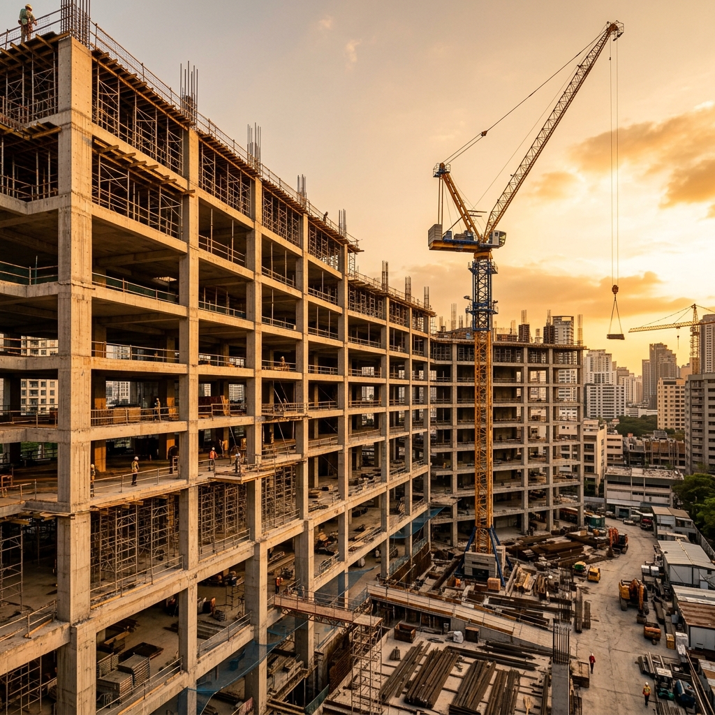 مشروع إنشاءات مدنية قيد التنفيذ